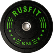 Диск RUSFIT тренировочный 10кг (зеленый, ЕПДМ) 