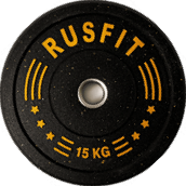 Диск RUSFIT тренировочный 15кг (желтый, ЕПДМ) 